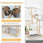 Pet Parrot Playstand Parrots Bird Playground Bird Play Stand Wood Perch Gym Playpen Ladder with Feeder Cups Bells for Cockatiel Parakeet (4 Layers)