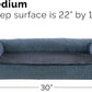 Furhaven Cooling Gel Dog Bed for Medium/Small Dogs w/ Removable Bolsters & Washable Cover, For Dogs Up to 35 lbs - Sherpa & Chenille Sofa - Orion Blue, Medium