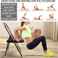 Yoga Chair Set Yoga Auxiliary Chair Flexibility Strength Training Tool, Foldable Yoga Chair for Balance Training, with Figure S Resistance Belt, Chair Leg Cap, Brown