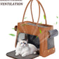 Fashion Pet Carrier Purse for Small Cat and Dog, Luxury Pu Soft-Sided Tote Bag with Large Pockets for Dogs and Puppies (Brown, 15.8" L x 7.5" W x 11.8" H)