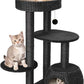 KAMABOKO Modern Cat Tree, 39" Tall Cat Tree Black for Kittens Climb Play & Rest, Cat Trees for Indoor Cats w/Natural Sisal Scratching Posts, Hand-Woven Condo & Top Perch