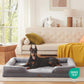 Bedfolks Orthopedic Dog Bed XXL, Waterproof Dog Sofa Bed for Giant Dogs, Egg Foam Pet Couch Bed with Removable Washable Cover and Nonslip Bottom, Dark Grey