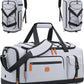 Gym Bag for Men and Women with Shoe & Laptop Compartment, 3-in-1 Sports Travel Duffel Bag Anti-Theft Weekender Carry-On Backpack for Airplane & Workout, Overnight Travel Bag,35L (Light Grey, Medium)