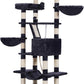 Heybly Cat Tree, 68 inch Multi-Level Cat Tower for Indoor Cats, 2 Widened Plush Perches Cat Condo with Scratching Board and Big Caves, Smoky Gray HCT025G