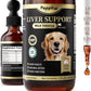 Milk Thistle for Dogs – 9-in-1 Liver and Kidney Support Drops with Artichoke, Resveratrol, Marigold Extract, 100% Natural Detox Supplement for Liver Function, Split Dropper, Chicken Flavor, 2Oz