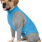Dog Recovery Suit, Abdominal Wound After Surgery Wear, Prevent Licking Wounds, E-Collar & Cone Alternatives, Long Sleeve Postoperative Shirts Dog Pajamas Prevent Shedding(3XL, Blue)