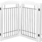 Spirich Free Standing Foldable Wire Pet Gate for Dogs, 80 inches Extra Wide, 30 inches Tall 4 Panels Dog Gate for the House, Doorway, Stairs, Pet Puppy Safety Fence,Set of Support Feet Included, White