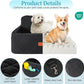 Dog Car Seat for Medium/Large Dogs, Pet Booster Seat for Under 55 lbs or 2 Small Dogs, Detachable & Washable Dog Car Bed for Backseat with 2 Safety Leashes(Black)