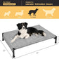 Veehoo Cooling Outdoor Dog Bed, Heavy Duty Elevated Pet Bed with Washable & Breathable Teslin Mesh, Non-Slip Silicon Feet, Dog Cot Bed with Support Hem, 41" x 27", Black Silver, CWC2433