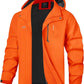 TEZO Mens Rain Jacket Waterproof with Hooded Hiking Coat Lightweight Windbreaker