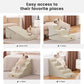 Gardner Pet Dog Stairs for Small Dogs 19.7" H, 4-Step Beige Curved Pet Stairs, Dog Steps for High Bed (18-24 in), Couch with Durable Non-Slip Waterproof Fabric Cover and CertiPUR-US Certified Foam