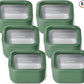Caraway 6pc Glass Food Storage Set – 4.4 Cup Food Containers (6) - Ceramic Coated - Non Toxic, Non Stick with Lids - Microwave Safe - Sage