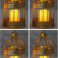 Vela Lanterns Bird Cage Decor Candle Holder Lantern Decorative Wedding Table Centerpiece Decorations, Gold, Small, Set of 4