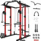 Mikolo Power Cage, Power Rack with Cable Crossover System, 1500LBS Squat Rack with LAT Pull Down System, Workout Cage with Pulley System for Fitness Home Gym