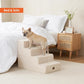 EHEYCIGA Dog Stairs for Bed 20" H, 4-Step Extra Wide Dog Steps for High Bed, Pet Steps for Small Dogs and Cats, Non-Slip Balanced Pet Ramp Indoor, Beige
