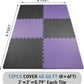AIRHOP Upgraded 0.79" Extra Thick 48 Sq Ft High-Density Eva Foam Exercise Gym Mats, 12 Pcs Large Interlocking Puzzle Floor Tiles (24"x24") for Home Gym, Black&Purple