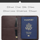 ALLIVE Passport Holder for Travel Women Men,Genuine Leather Passport Cover Wallet,Travel Must Haves Airport Essentials Travel Gifts Brown