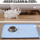 Waterproof Pet Feeding Mat with High Raised Edges, Heavier and Thicker Placemats for Cat Dog Water Bowl with BPA Free, Dogs Cats Food Mats for Messy Drinkers to Prevent Spill and Protect Floors