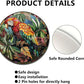 Lygond Metal Sign Tin Sign Circular Stained Glass Parrot Funny Outdoor Decor for Restaurant 12×12 Inches