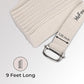 MeFree Organic Cotton Workouts Unisex Yoga Straps Belt - Exercise & Fitness for Stretching all Asanas - Strong Strap with Metal Sliding Bar Buckle