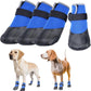 Dog Shoes Lightweight Dog Boots-Breathable Knitted Paw Protector with Adjustable Strap for Hot Pavement, Rain Walking, Hardwood Floors Anti Slip Reduce Noise, Prevent Licking Paws(Blue,XXL)