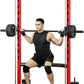 Soozier Squat Rack with Pull-Up Bar, Adjustable Power Rack with Barbell Bar, Multi-Functional Bench Press Rack for Home Gym Strength Training