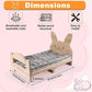Large Wooden Rabbit Bed - Easy Assemble 20.4"x12.8" Pet Bed with Support Structure & Removable Cushion for Rabbits, Guinea Pigs, Kittens & Small Animals - Cozy Sleeping Habitat
