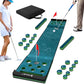 SAPLIZE Golf Putting Mat/Putting Green Mat - Adjustable Slope, Trajectory Tracking & Pong Game Modes | Indoor & Outdoor Use