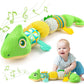 Baby Toys 0-6-12 Months, Musical Stuffed Animal Activity Soft Toys with Multi-Sensory Crinkle,Rattles and Textures,Infant Tummy Time Toys for Newborn Boys Girls,Dinosaur,Green