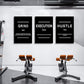 Framed Canvas Wall Art Success Quote, Office Wall Art, Black Large Poster, Positive Motivational Set of 3 Prints, Execute Failure Definition, Inspirational Print (B-3pcs,16x24inchx3pcs)