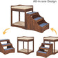 unipaws Pet Bunk Bed with Removable Step for Dogs and Cats, Multi-Level Bed Window Perch Seat Platform with Cushion and Cat Scratch Pad, Indoor Use