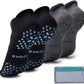 Hylaea Unisex Non Slip Socks with Grip for Yoga, Hospital, Pilates, Barre | Ankle, Cushioned