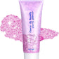 Body Face Glitter Makeup for Kids Women, Sparkly Chunky Hair Glitter, Mermaid Birthday Decorations Rave Outfits for Women (Pink Body Glitter)