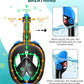 Mask Fins Snorkeling Gear for Adults, Full Face Snorkel Mask & Adjustable Swim Fins Snorkel Set, Panoramic View Snorkel Mask Dry Top Anti-Fog Anti-Leak