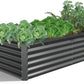 A ANLEOLIFE 6X3X1.5 ft Galvanized Raised Garden Beds Outdoor, Rectangular Metal Planter Box for Planting Vegetables Flowers Herb, Anti-Rust & Easy-Setup, Quartz Grey