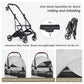 T3 3 in 1 Small Pet Stroller for Dogs & Cats, 4 Wheels for Dogs with Detachable Carrier with Pad, Canopy and Cup Holder, Grey