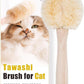 Cat Grooming Massage Tawashi Brush with Wood Handle Less Static Natural Sisal fiber Made in Japan (Type-A)