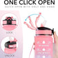 Hyeta 32 oz Water Bottles with Times to Drink and Straw, Motivational Water Bottle with Time Marker, Leakproof, Drinking Sports Water Bottle for Fitness, Gym and Outdoor