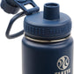 Takeya Actives Water Bottle with Spout Lid - Bottle with Double Stainless Steel Insulation - Dishwasher Safe & BPA-Free - Bottle with Spout Lid & Removable Bumper - 18 oz, Midnight Blue