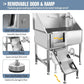 38" Pet Dog Bathing Station W/Ramp, Professional Stainless Steel Dog Grooming Tub W/Floor Grate, Faucet, Dog Bathtub for Large,Medium, Small Pets, Washing Sink for Home,L-RAMP