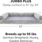 Furhaven Orthopedic Dog Bed for Large Dogs w/ Removable Bolsters & Washable Cover, For Dogs Up to 125 lbs - Faux Fur & Velvet Sofa - Smoke Gray, Jumbo Plus/XXL