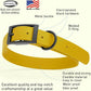 Dogline Biothane Waterproof Dog Collar Strong Coated Nylon Webbing with Black Hardware Odor- Proof for Easy Care Easy to Clean High Performance Fits Small Medium or Large Dogs, Treasure Gold