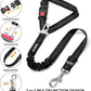 3 Piece Dog Car Seat Belt Set - Retractable Adjustable Pet Seatbelts for Vehicle Headrests - Heavy Duty, Elastic & Durable Car Harness for Dogs