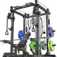 Power Cage Multi-Function Power Rack with Cable Crossover System,1800 LBS Capacity Squat Rack with Weight Bench,for Home Gym