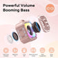 INSMY IP67 Waterproof Bluetooth Speaker, Shower Speaker Portable Small Clip-on, Multi Sync 100+ Speakers, Big Volume Booming Bass, 24H Playtime/Floatable/RGB Lights for Outdoor/Kayak/Beach(Pink)