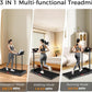 Treadmill with Handles, Treadmills for Small Spaces, 3.0HP Walking Pad Treadmills with Handle Bar & LED Display, Treadmill with Desk Workstation for Home Office, 320 LBS Capacity
