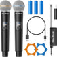 Wireless Microphone, Rechargeable Dual Cordless Handheld Dynamic Wireless Mics,NEWBAXS Karaoke Microphones with 1/4'' Output for Karaoke, Meeting, Singing, Church, Wedding