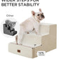 Made4Pets Dog Stairs for Small Dogs, Extra Wide Dog Steps for Bed Couch Sofa and Chair, 35D Foam Pet Steps for Small Dogs and Cats, Non-Slip Bottom Pet Stairs, Beige, 3 Steps