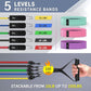 WHATAFIT Resistance Bands, Exercise Bands，Resistance Bands for Working Out, Work Out Bands with Handles for Men and Women Fitness, Strength Training Home Gym Equipment