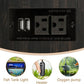 75 Gallon Fish Tank Stand with LED Light & Power Outlets, 55-75 Gallon Heavy Duty Metal Aquarium Stand with Drawers & Barn Doors, Cabinet for 2 Fish Tank Accessories Storage, Dark Oak